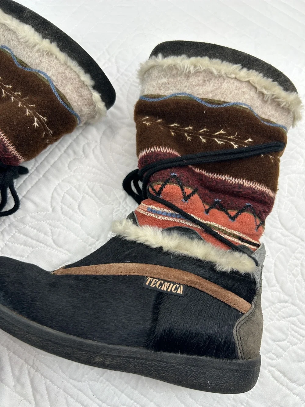 TECNICA 9 Fur/Wool/Suede Boots Vintage